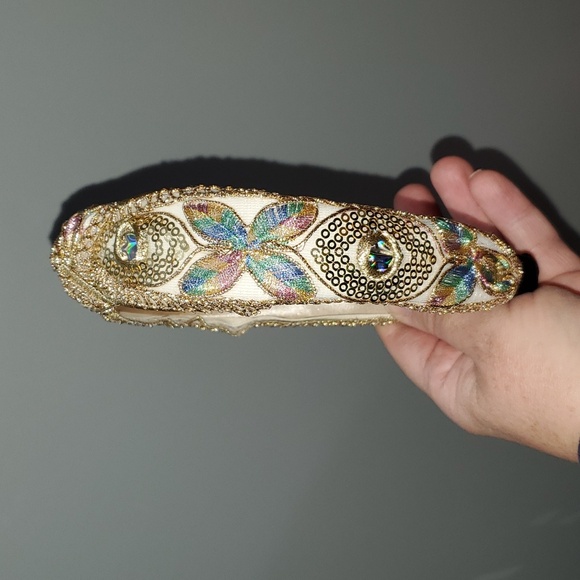 New handmade boutique sequins shiny fancy flexible top knot headband gold - Picture 2 of 7
